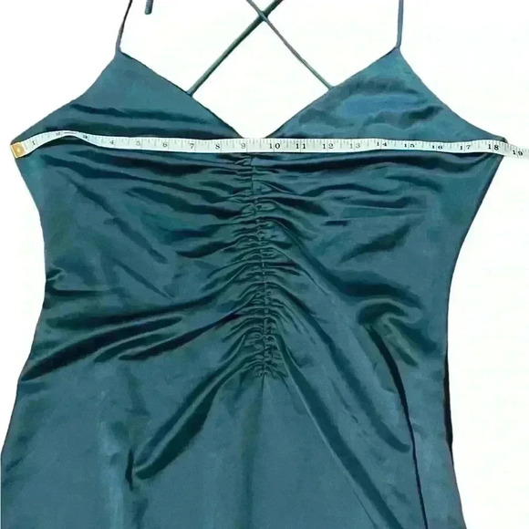 Jason Wu Satin Slip Dress Ruched Midi Size Large - Picture 6 of 11
